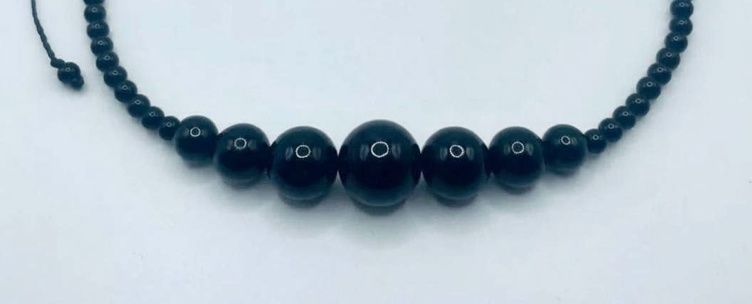 Guatemalan Black Jade Beads Necklace | Onyx Beads | Mayan Handcrafted Jewelry