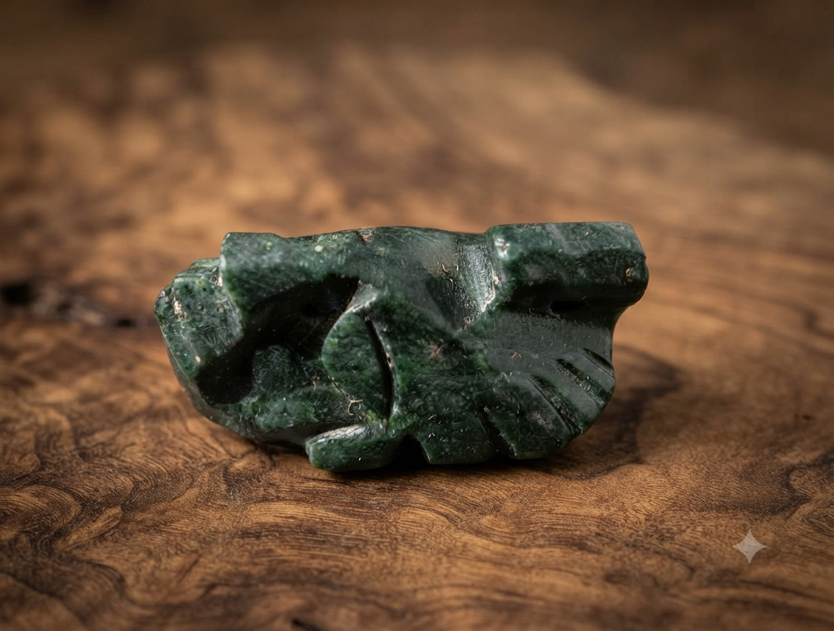 Pakal Mask Face Pendant | Guatemalan Jade Style Serpentine | Mayan Jewelry Supplies