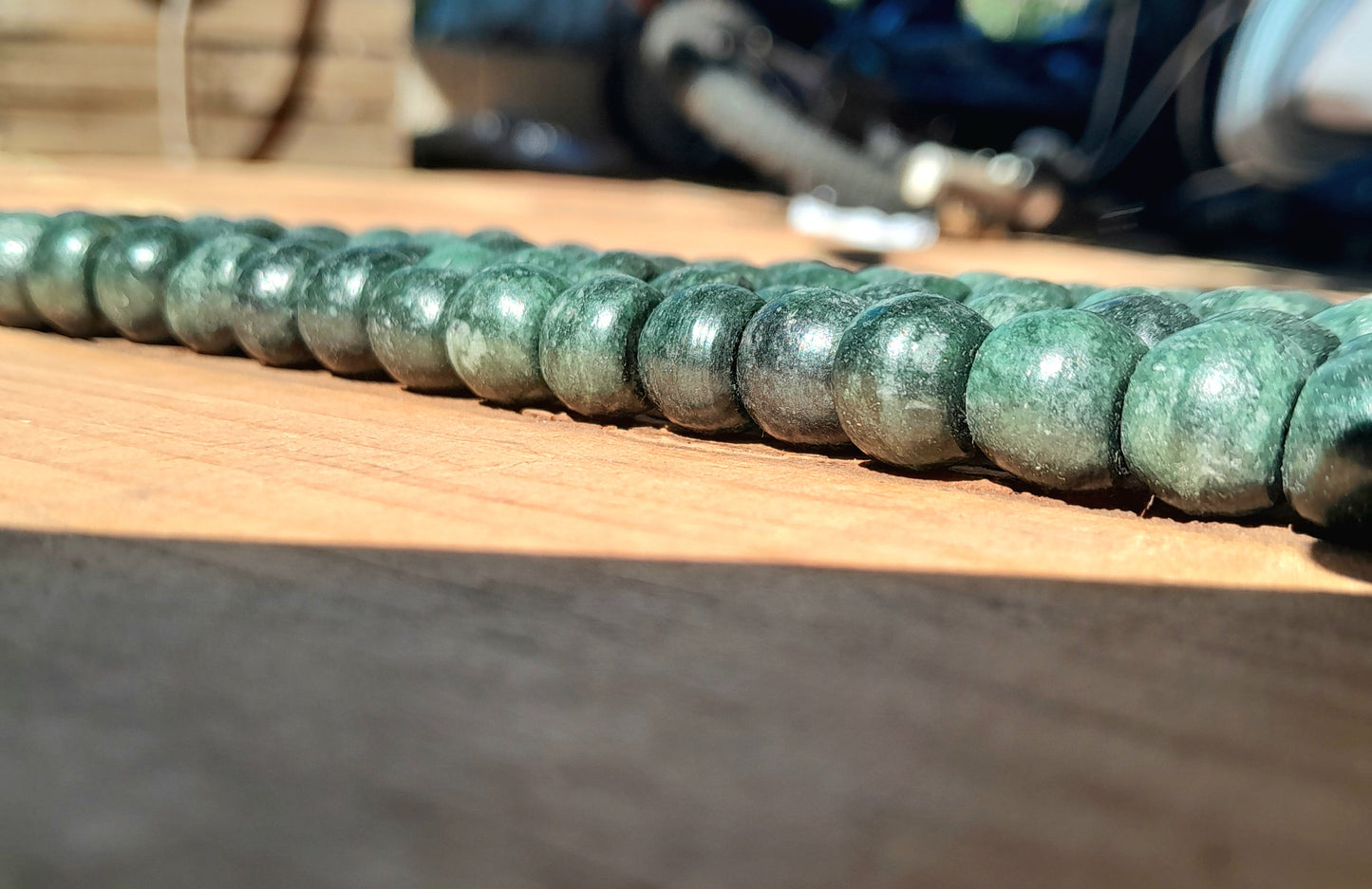 Guatemalan Jade Style Beads | Dark Green Serpentine Stone | Mayan Gemstone Beading Supplies