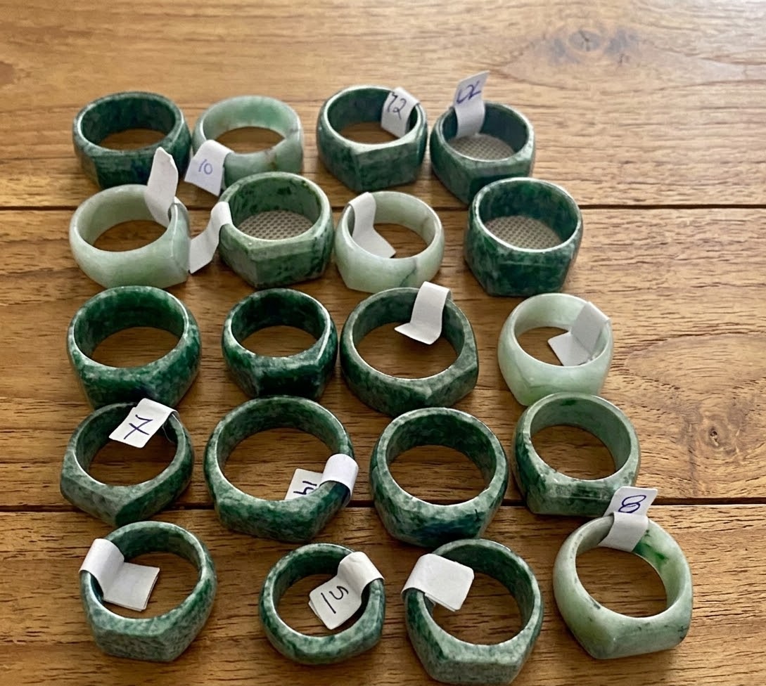 Guatemalan Jade Ring | Sizes 5-13 | White, Light Green & Dark Green | Mayan Sacred Stone Jewelry