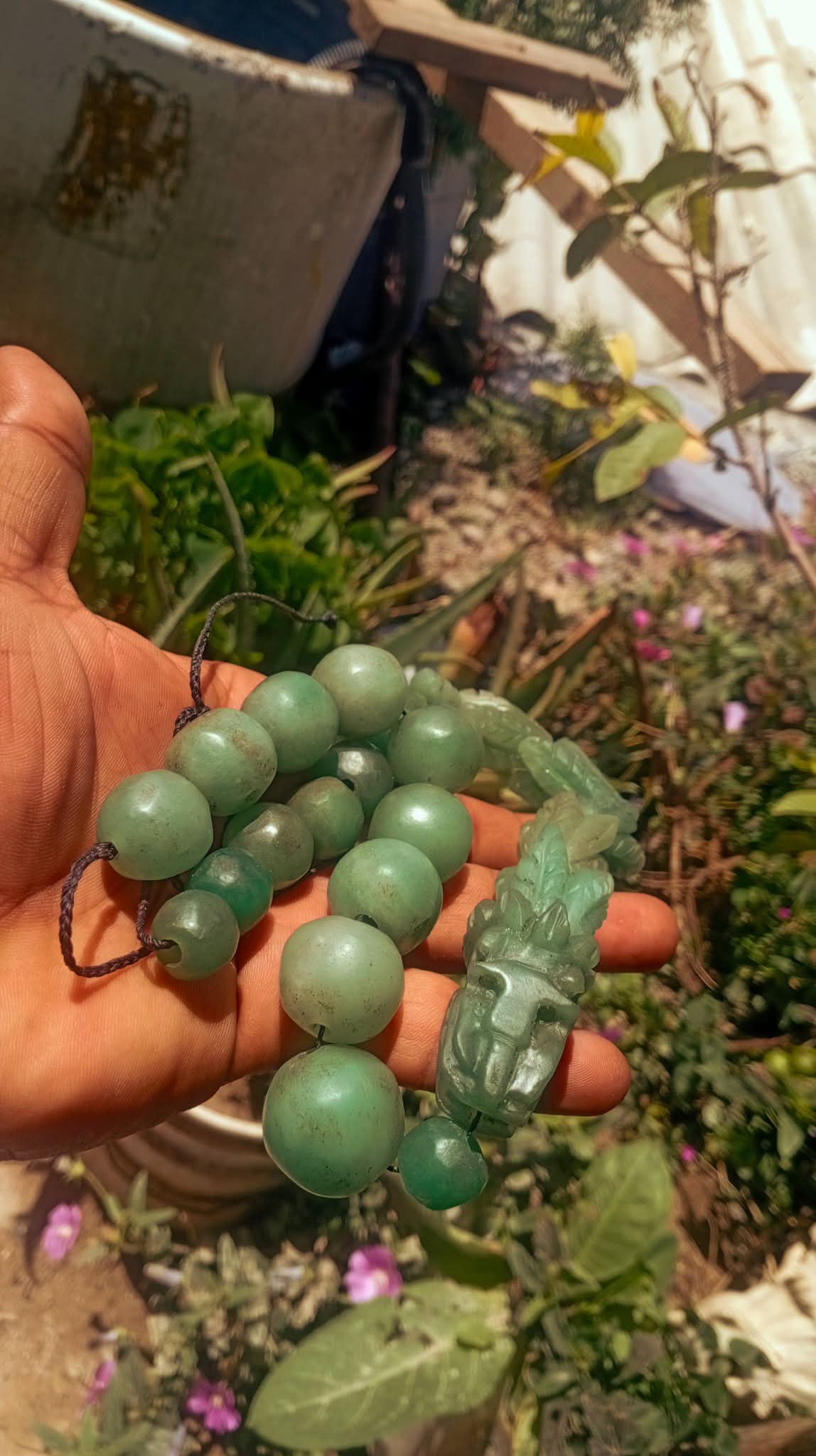 Quetzalcoatl, Feathered snake Kukulkan Pendant Necklace  Green Aventurine carved stone & Beads | Mayan Aztec Jewelry