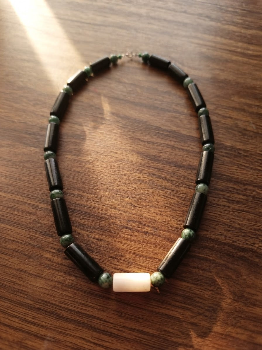 Lila Guatemalan Jade Tube Beads x2 | 35mm - 8mm diameter | Authentic Jade | Mayan Jewelry Making Supplies