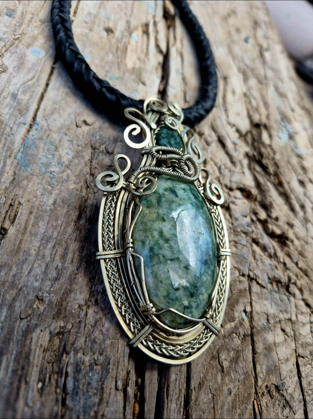 Guatemalan Jade Necklace | Bohemian Alpaca Wire | Handmade Mexican Jewelry