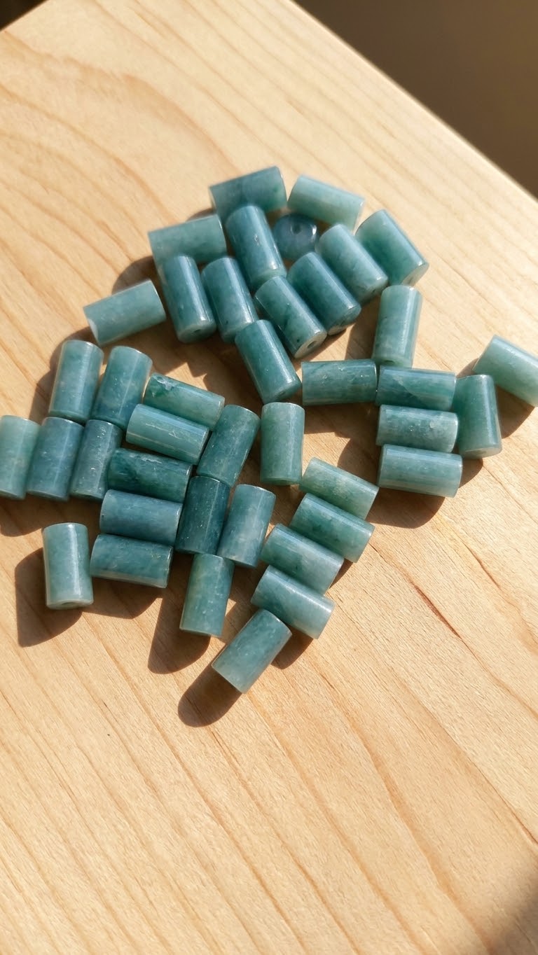 Princess Jade Tube Beads | 16mm | Authentic Guatemalan Jade | Mayan Jewelry Making Supplies