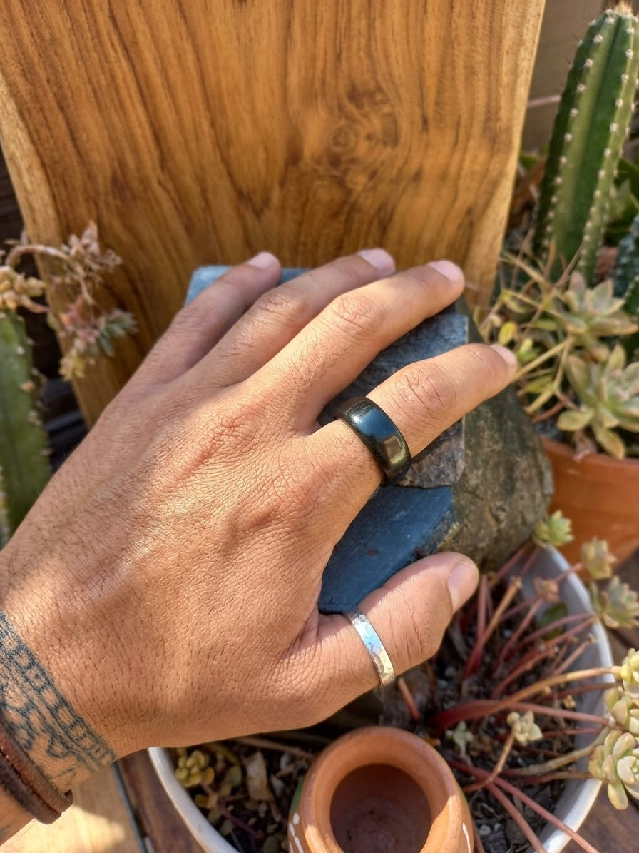 Black Guatemalan Jade Ring | Sizes 5-13 | Mayan Sacred Stone Jewelry