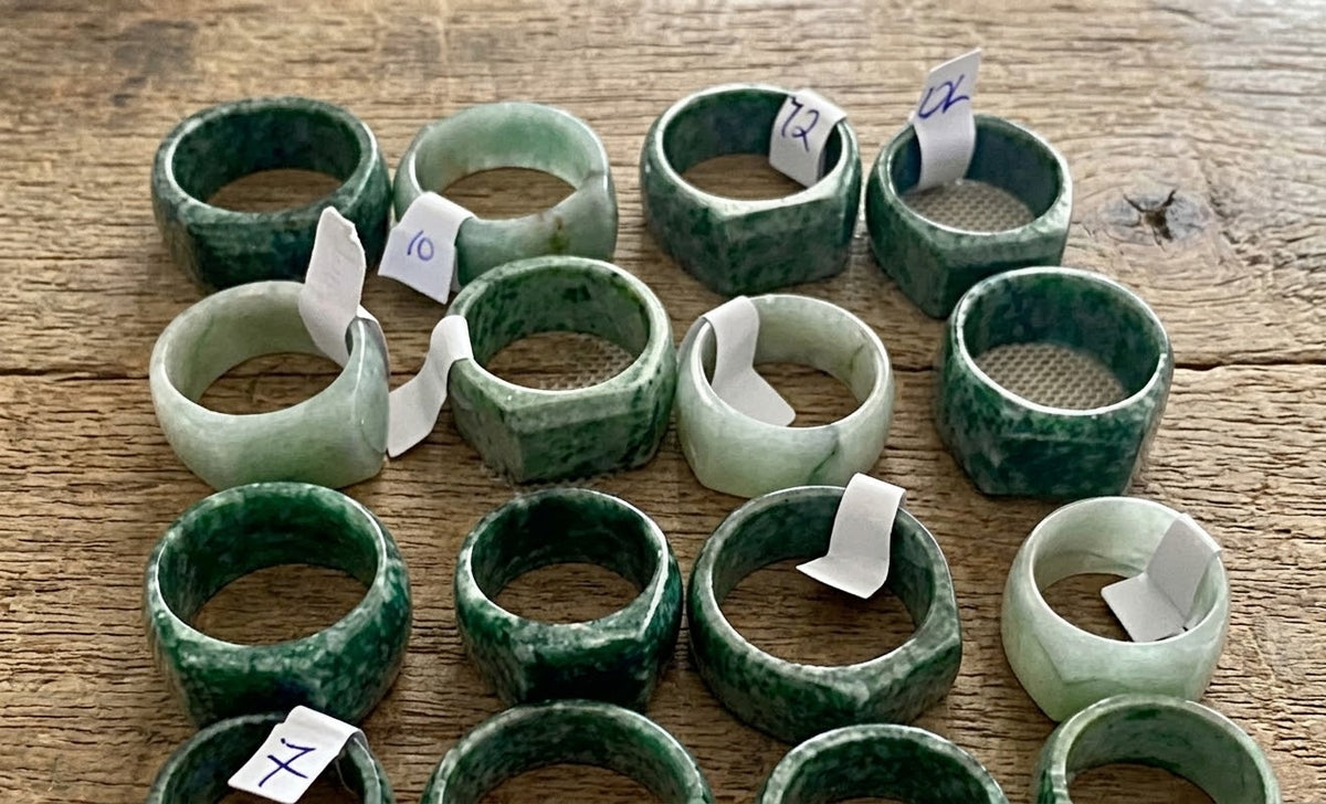 Guatemalan Jade Ring | Sizes 5-13 | White, Light Green & Dark Green | Mayan Sacred Stone Jewelry