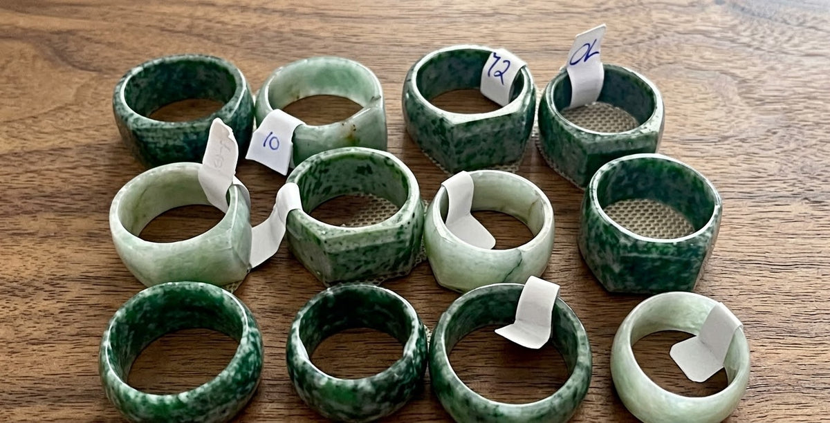 Guatemalan Jade Ring | Sizes 5-13 | White, Light Green & Dark Green | Mayan Sacred Stone Jewelry
