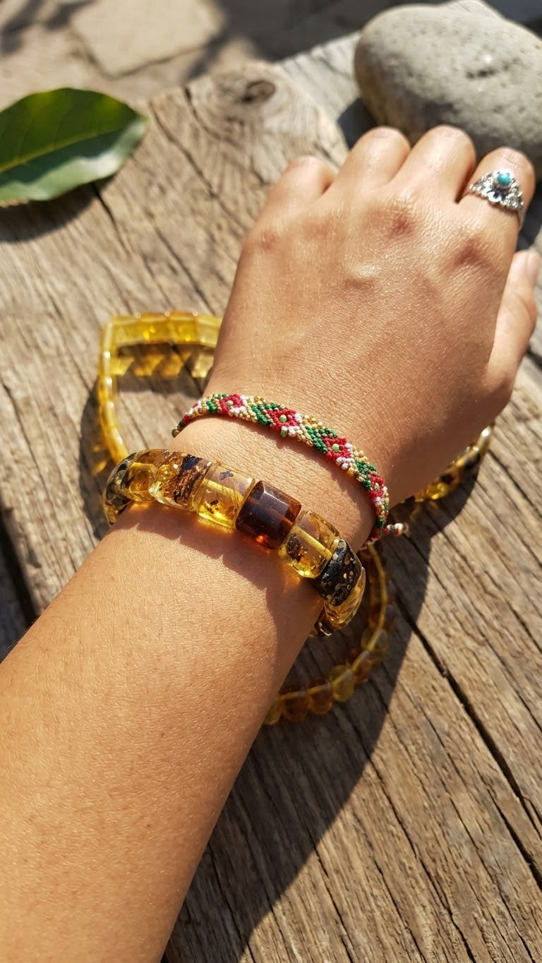 Mexican Amber Beads Bracelet – Chiapas Amber | Mayan Jewelry