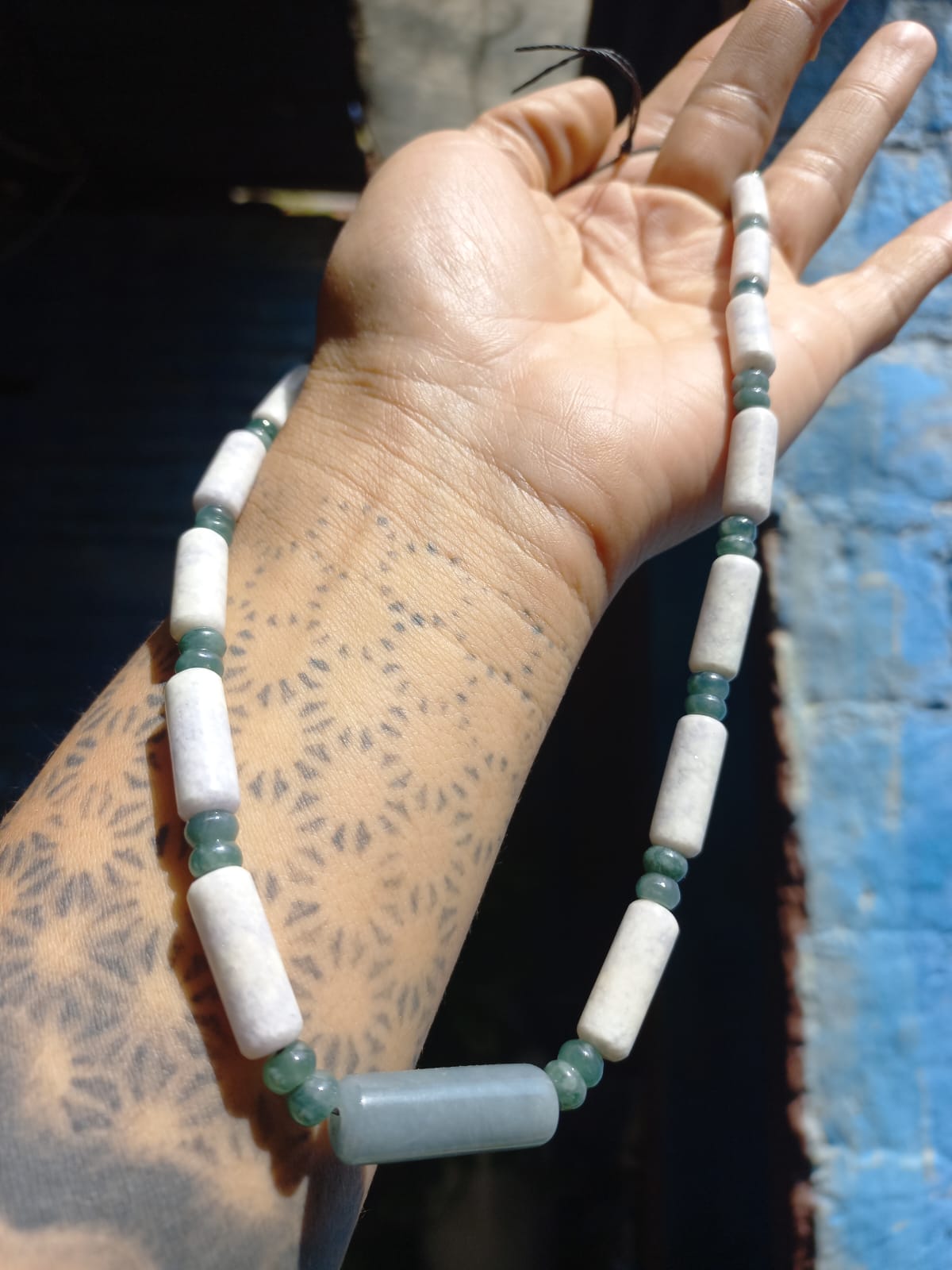 Lila Guatemalan Jade Tube Beads x2 | 35mm - 8mm diameter | Authentic Jade | Mayan Jewelry Making Supplies