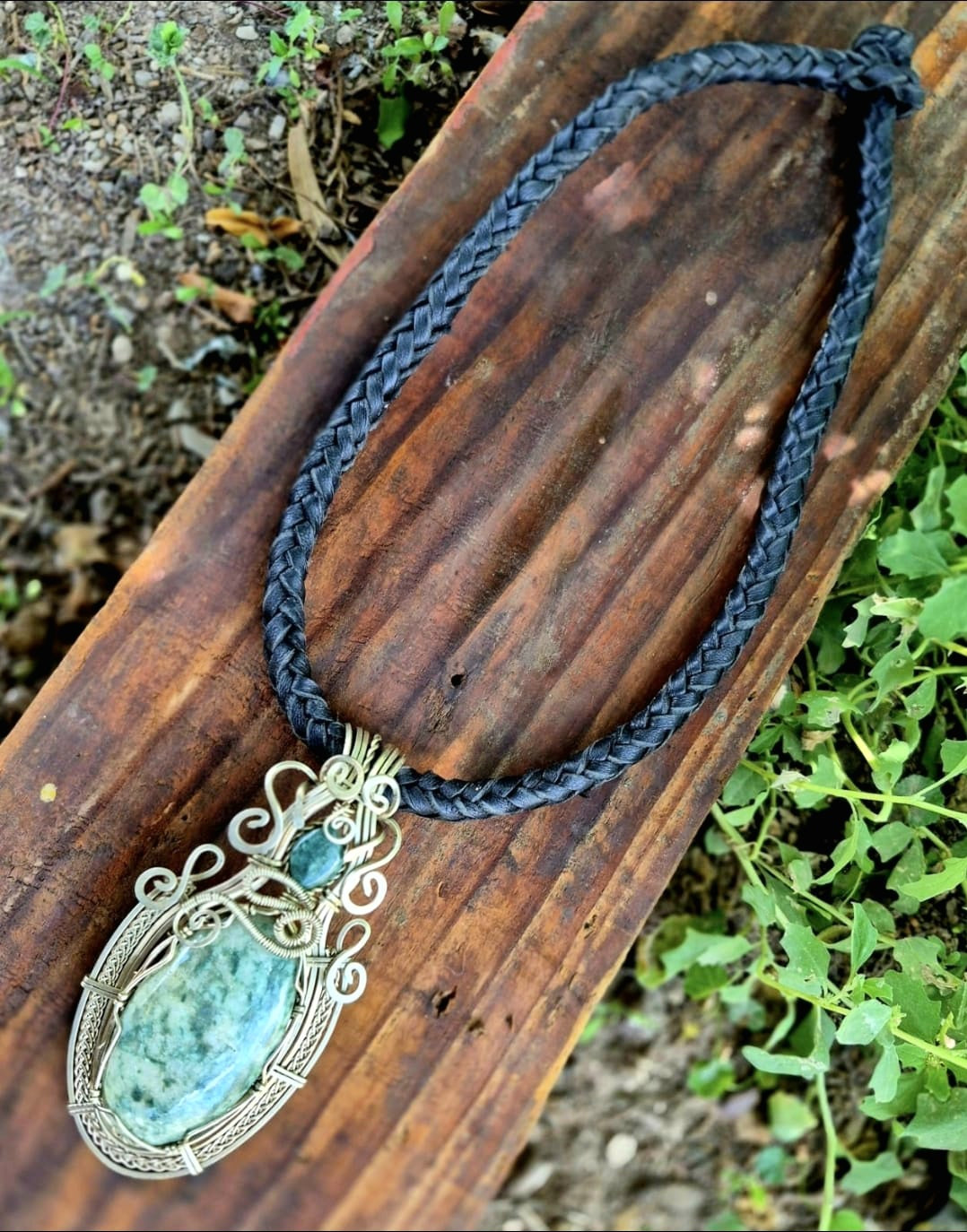 Guatemalan Jade Necklace | Bohemian Alpaca Wire | Handmade Mexican Jewelry