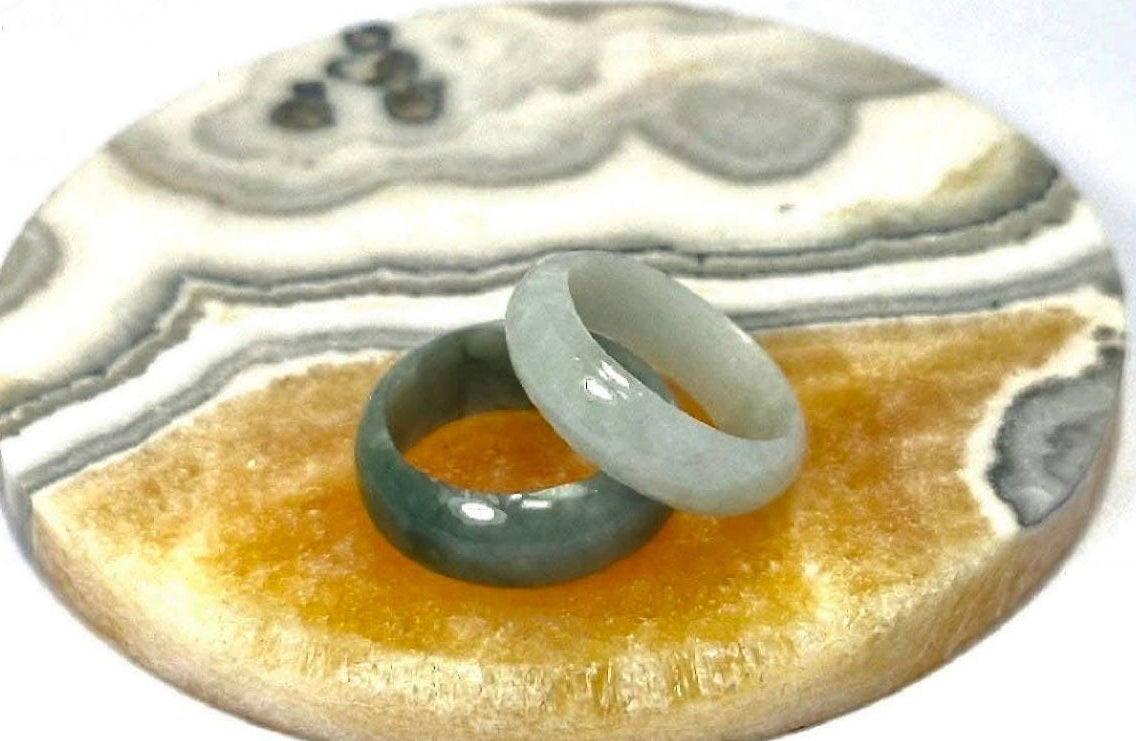 Guatemalan Jade Ring | Sizes 5-13 | White, Light Green & Dark Green | Mayan Sacred Stone