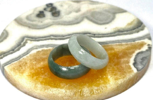 Guatemalan Jade Ring | Sizes 5-13 | White, Light Green & Dark Green | Mayan Sacred Stone