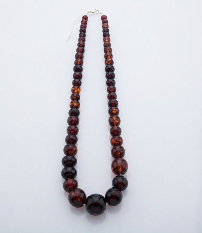 Rare Red Chiapas Amber Necklace | Graduated Beads up to 15mm | One of a Kind