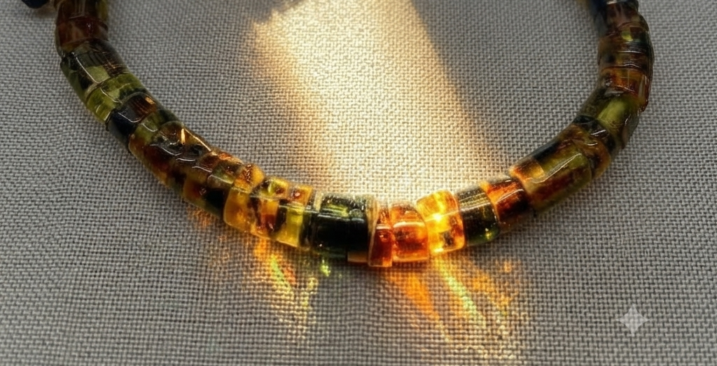Bracelet de perles d'ambre du Mexique II | Ambre de Chiapas | Bijoux mayas faits à la main