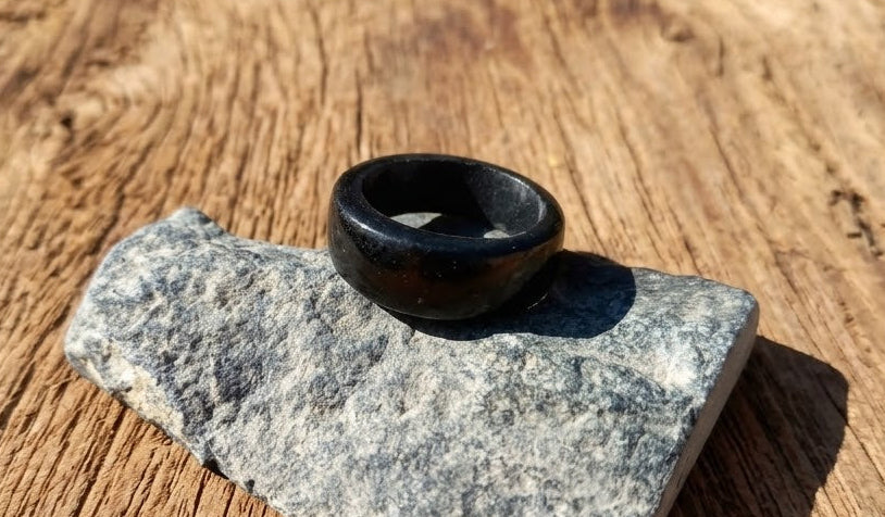 Black Guatemalan Jade Ring | Sizes 5-13 | Mayan Sacred Stone Jewelry