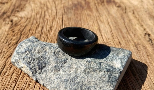 Black Guatemalan Jade Ring | Sizes 5-13 | Mayan Sacred Stone Jewelry