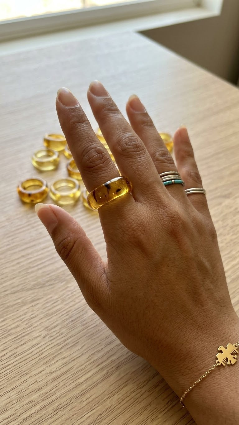 Mexican Amber Ring | Handcrafted Artisan Jewelry