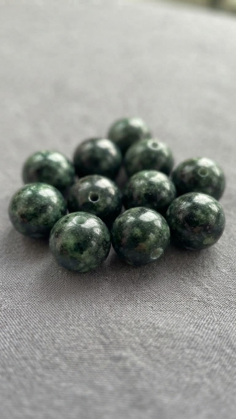 Jaguar Guatemalan Jade Beads 8mm diameter | Authentic Jade | Mayan Jewelry Making Supplies