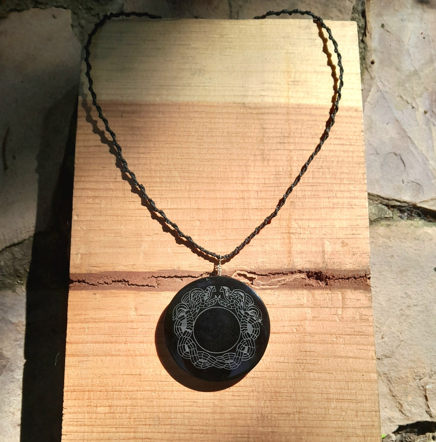 Quetzalcoatl, Kukulkan, Feathered serpent Pendant 5cm crystal black obsidian, Mexican prehispanic Precolombian jewelry