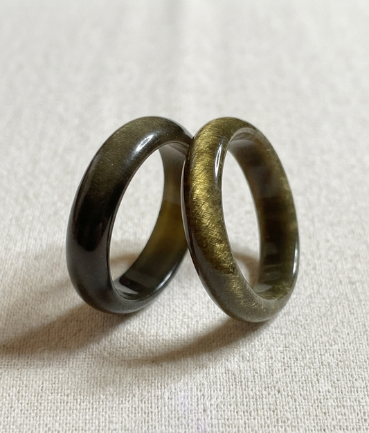 Mexican Obsidian Ring | Black & Golden Obsidian | Handcrafted Artisan Jewelry