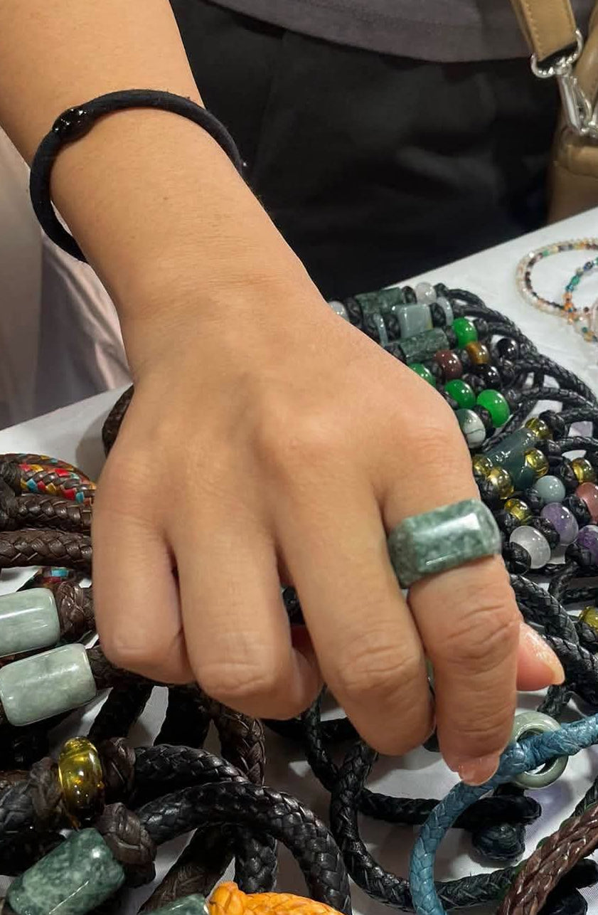 Guatemalan Jade Ring | Sizes 5-13 | White, Light Green & Dark Green | Mayan Sacred Stone Jewelry