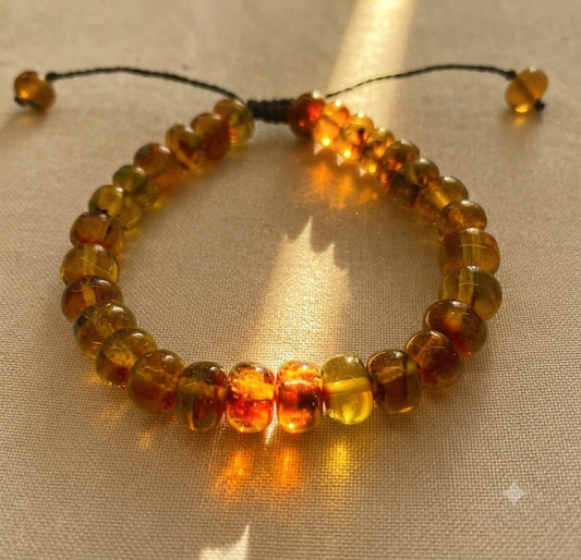Bracelet de perles d'ambre mexicain I | Ambre du Chiapas | Bijoux Mayas faits main
