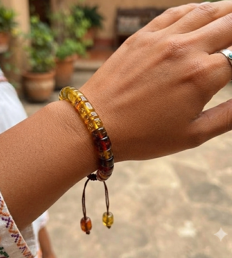 Mexican Amber Beads Bracelet IV | Chiapas Amber | Handcrafted Mayan Jewelry