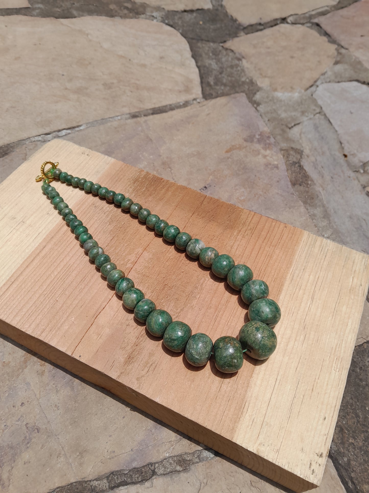Guatemalan Jade crescent Beads Necklace - Guatemalan Jadeite, Guatemalita Jewelry Precolombian style