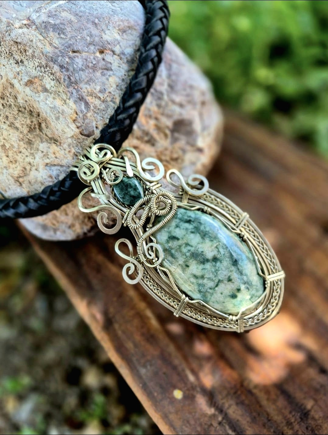 Guatemalan Jade Necklace | Bohemian Alpaca Wire | Handmade Mexican Jewelry