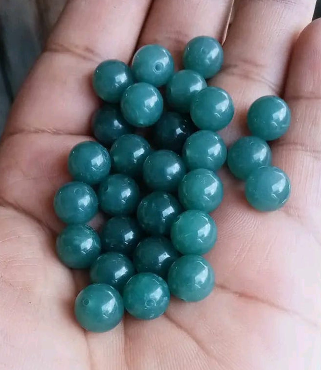 Azul Princess Guatemalan Jade Beads | Premium quality 10mm diameter | Jewelry Making Supplies