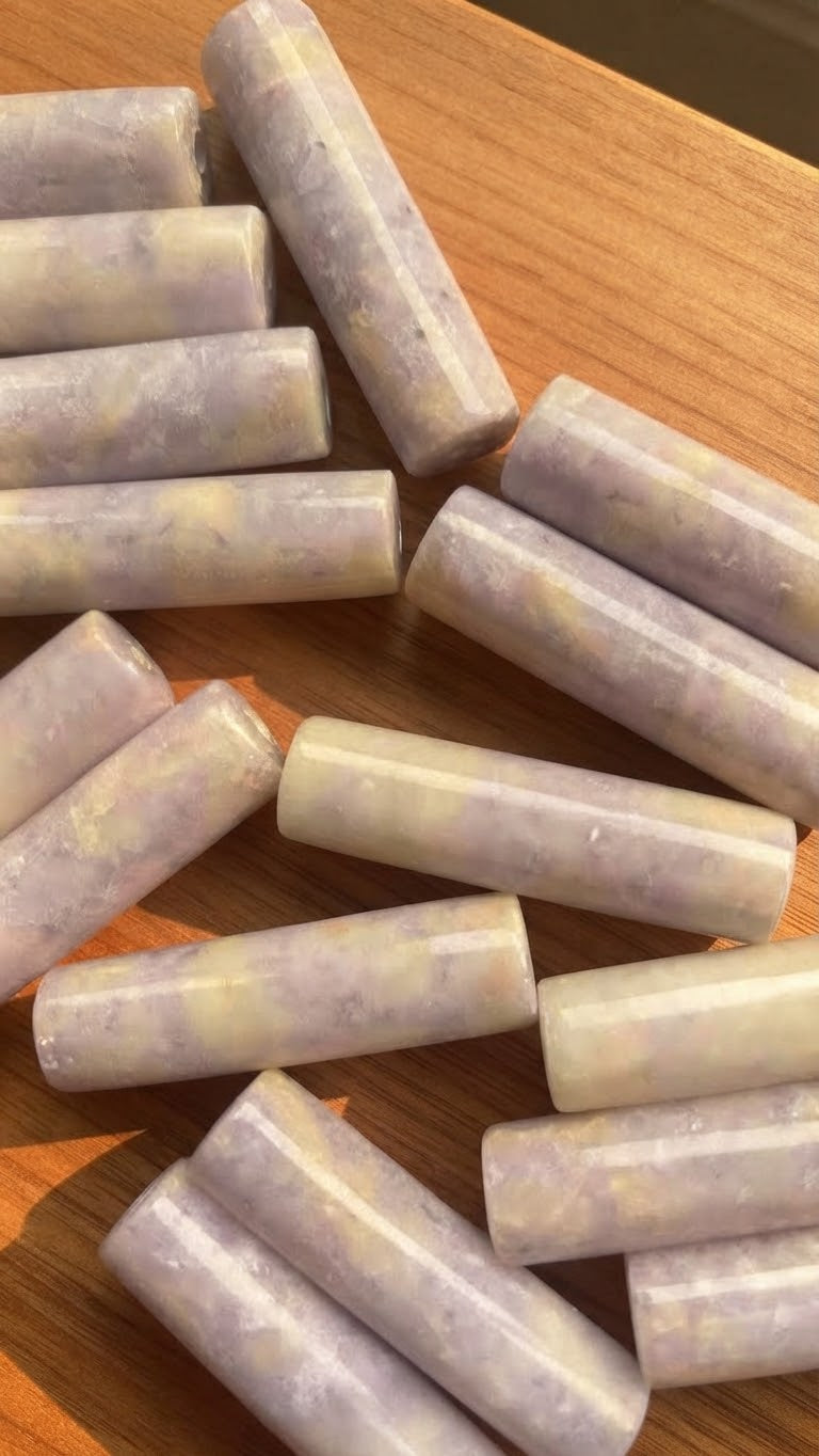 Lila Jade Tube Beads | 45mm | Authentic Guatemalan Jade | Mayan Jewelry Making Supplies
