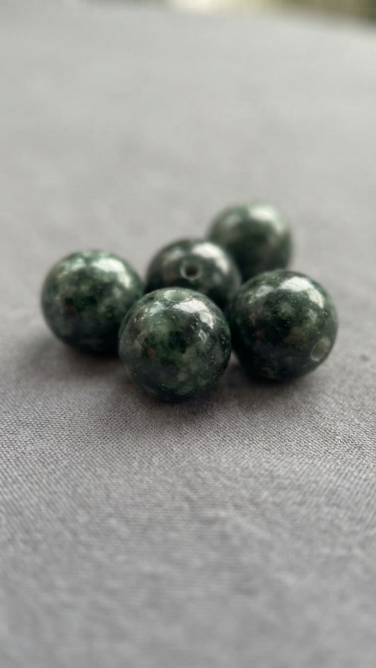 Jaguar Guatemalan Jade Beads 8mm diameter | Authentic Jade | Mayan Jewelry Making Supplies