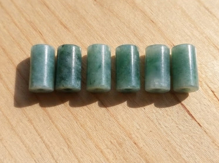 Princess Jade Tube Beads | 16mm | Authentic Guatemalan Jade | Mayan Jewelry Making Supplies