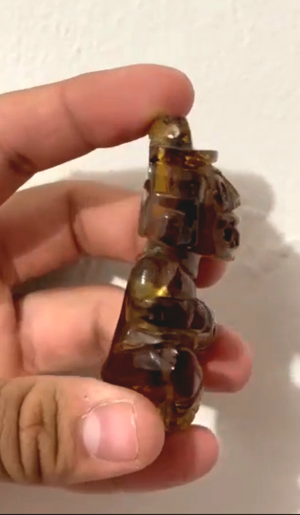 Tlaloc Amber Pendant | 65mm Hand-Carved Mexican Amber | Aztec Rain God Jewelry