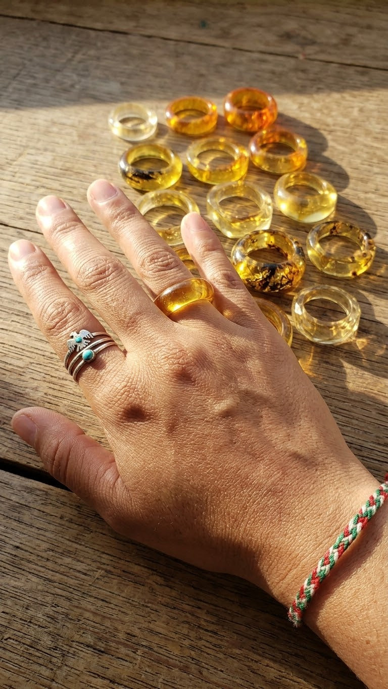 Mexican Amber Ring | Handcrafted Artisan Jewelry