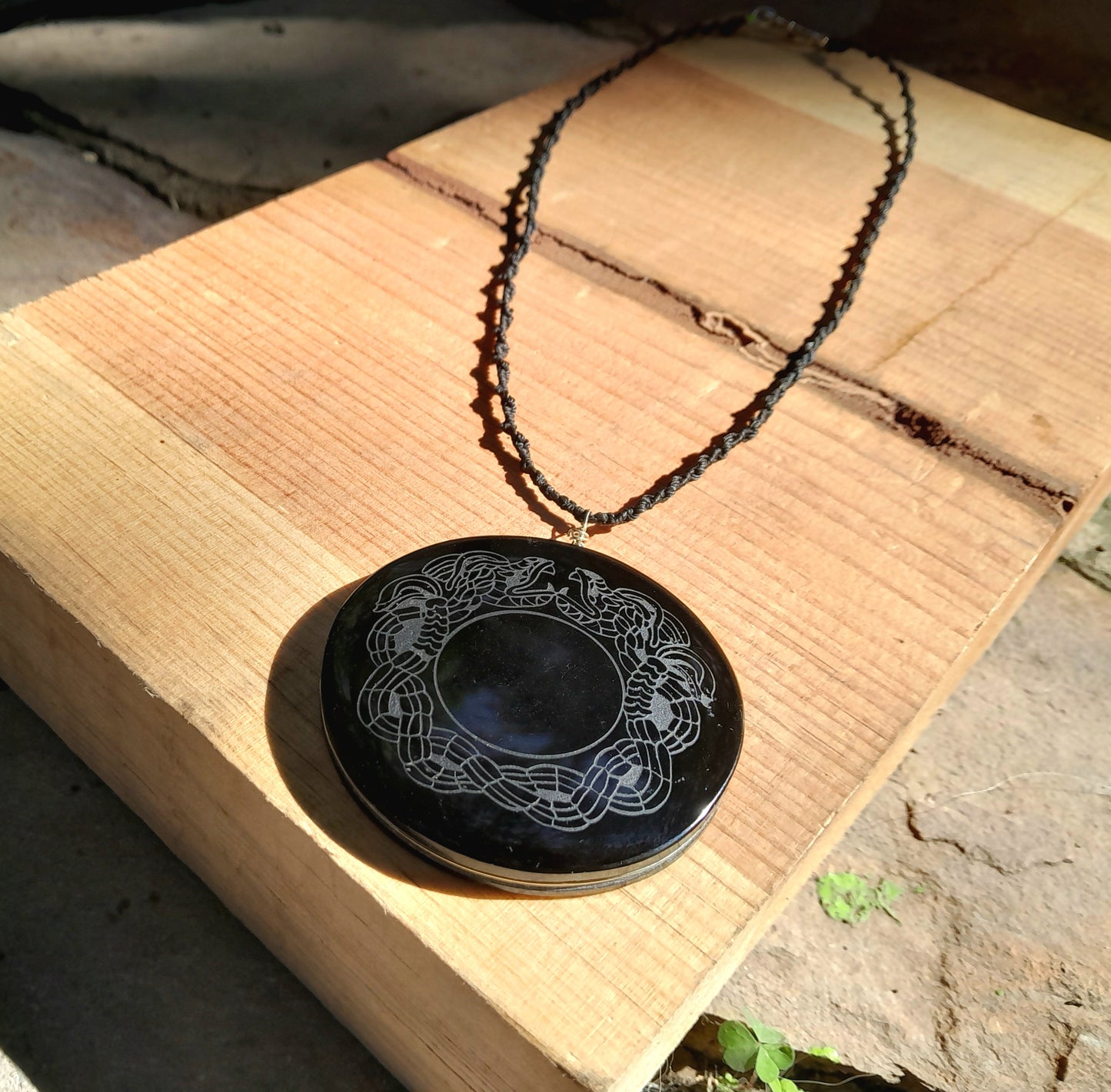 Quetzalcoatl, Kukulkan, Feathered serpent Pendant 5cm crystal black obsidian, Mexican prehispanic Precolombian jewelry