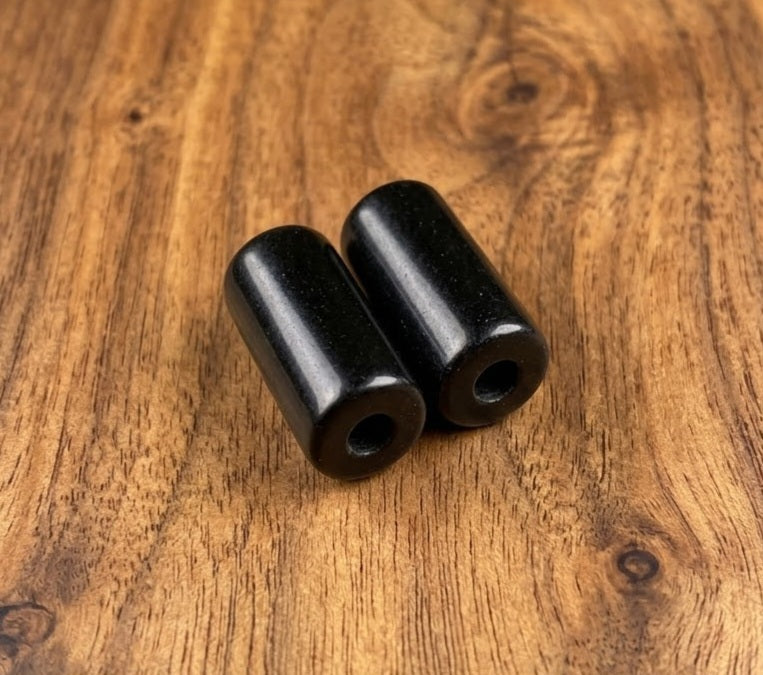 Guatemalan Black Jade Tube Beads | Premium Quality | x2 ×4 | 20mm | 10mm diameter | Jewelry Making Supplies